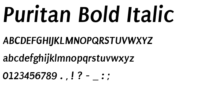 Puritan Bold Italic font